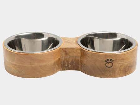 GF Pet Wood & Metal Feeder Double Diner Discount