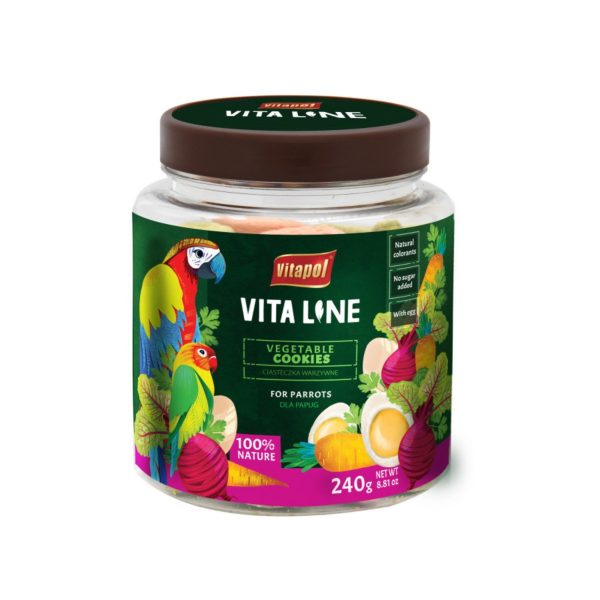 A & E Cages Vitapol Vita Line Vegetable Cookies for Parrots 1ea 240 g Online Hot Sale