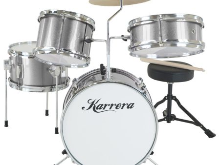 Karrera Childrens 4pc Drum Kit - Silver Supply