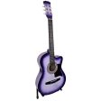 Karrera 38in Pro Cutaway Acoustic Guitar with guitar bag - Purple Burst Online Sale