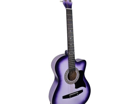 Karrera 38in Pro Cutaway Acoustic Guitar with guitar bag - Purple Burst Online Sale