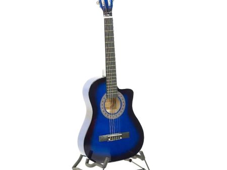 Karrera 38in Cutaway Acoustic Guitar with guitar bag - Blue Burst Online Sale