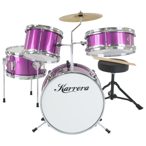 Karrera Childrens 4pc Drum Kit - Purple Online