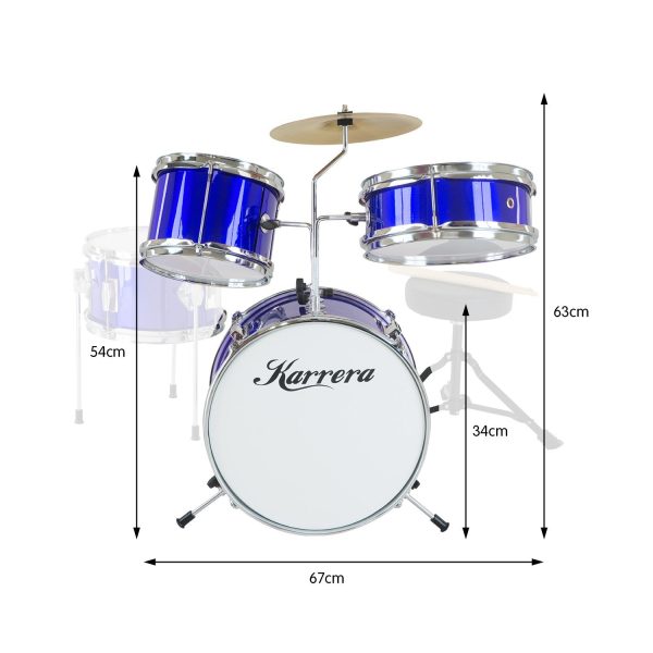 Karrera Children s 4pc Drum Kit - Blue on Sale