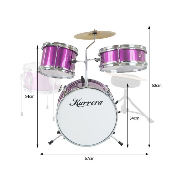 Karrera Childrens 4pc Drum Kit - Purple Online