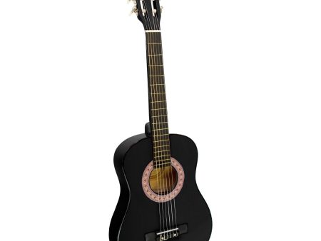 Karrera 34in Acoustic Children Wooden Guitar - Black For Discount