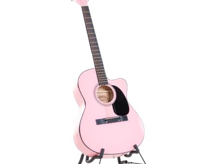 Karrera Acoustic Cutaway 40in Guitar - Pink For Cheap