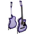 Karrera 38in Pro Cutaway Acoustic Guitar with guitar bag - Purple Burst Online Sale