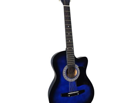 Karrera 38in Pro Cutaway Acoustic Guitar with Bag Strings - Blue Burst Supply