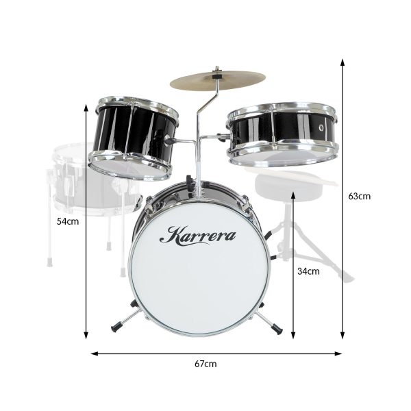 Karrera Children s 4pc Drum Kit - Black Online