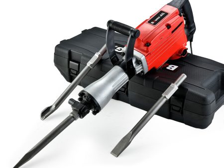 Baumr-AG 2200W Pro-Grade Electric Demolition Jackhammer, with 3 Bonus Chisels, Carry Case Online now