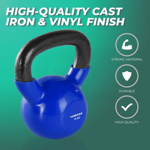 Verpeak Vinyl Kettlebell 16kg Blue Online