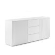 Buffet Ceramic Table Top MDF Cabinet Storage Stainless Steel In White Hot on Sale