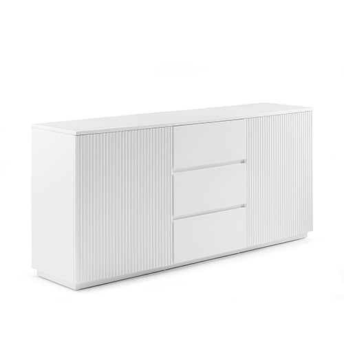 Buffet Ceramic Table Top MDF Cabinet Storage Stainless Steel In White Hot on Sale