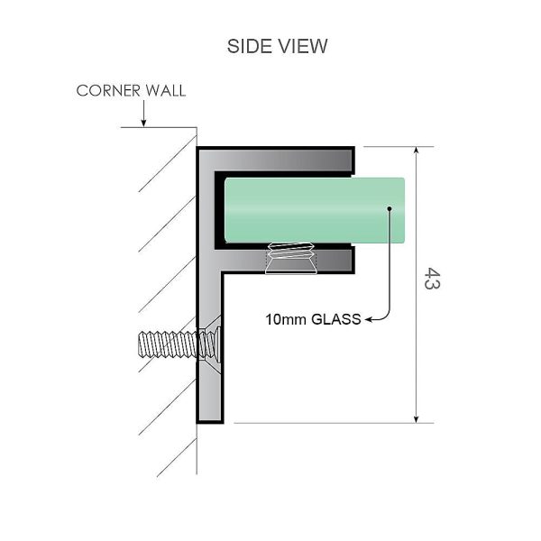 120x120cm Double Door Corner Shower Screen with Black Brackets and SS Hinges, Square double pull Handle on Sale