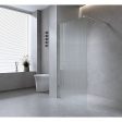 90cm Reeded Single Shower Glass Screen with Black Wall U-Brackets Hot on Sale