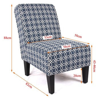 Cafe Lounge Couch Ramie Cotton Fabric Accent Dining Relax Chair Pub Seating Blue New Cheap