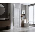 120cm Wall to Wall Frameless Shower Screen with White Brackets and SS Hinges, Square Double Pull Handle Discount