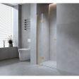 120cm Wall to Wall Frameless Shower Screen with Chrome Channel and SS Hinges , Round Handle on Sale