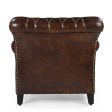 STUDDED LEATHER ARM CHAIR Online Sale