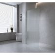 90cm Reeded Single Shower Glass Screen with Black Wall & Floor U Brackets Online Hot Sale