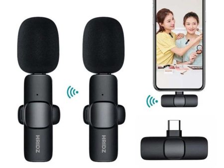 Hridz K9 Wireless Rechargeable 2 in 1 Type-C Microphone For Podcast Recording Interview Online