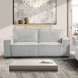 Reno 3 Seater Sofa Grey Colour Fabric Upholstery Wooden Structure Knock Down Feature In Back & Arms Online