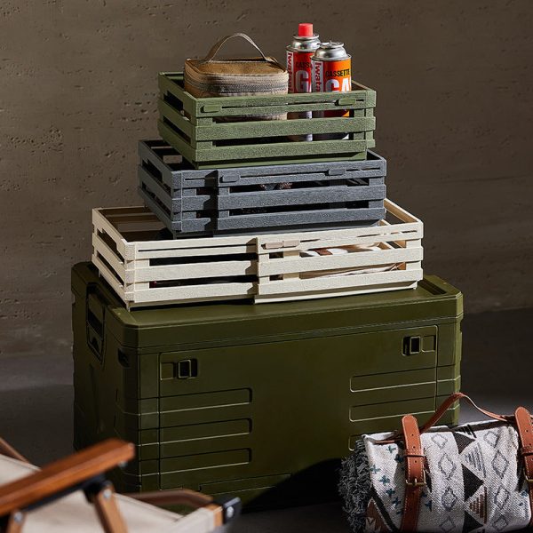 Green Foldable Industrial Storage Crates - Portable Outdoor Collapsible Storage Box for Home and Travel For Discount