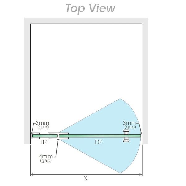 100cm Wall to Wall Frameless Shower Screen with Chrome Channel and SS Hinges , Round Handle on Sale