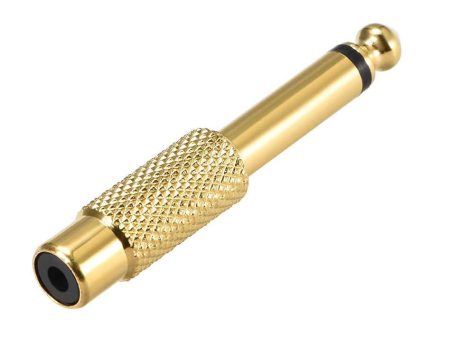 1 4 6.35mm Mono Male To RCA Female Audio Connector Adapter GOLD Plated  Online Sale