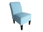 Cafe Lounge Couch Ramie Cotton Fabric Accent Dining Relax Chair Pub Seating Blue New Cheap