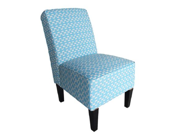 Cafe Lounge Couch Ramie Cotton Fabric Accent Dining Relax Chair Pub Seating Blue New Cheap