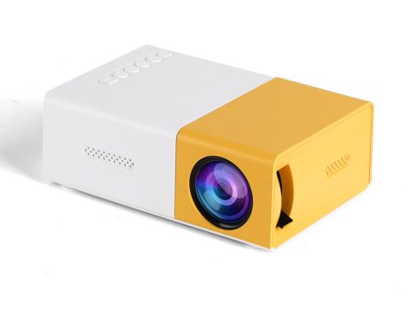 Mini Home Portable Cinema Projector - LED Compact Entertainment Projector for Movies & Gaming (White+yellow) For Cheap