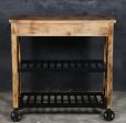 HARDWOOD BUTLERS TROLLEY ON WHEELS DISTRESSED FINISH Online now