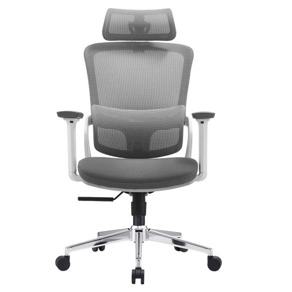 Elena High Back Fabric Seat Ergonomic Office Chair In Grey For Discount