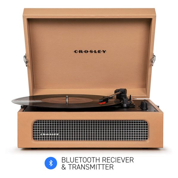 Crosley Voyager Tan - Bluetooth Portable Turntable  & Record Storage Crate Hot on Sale