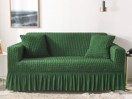 Elastic sofa cover green (305-360cm) on Sale