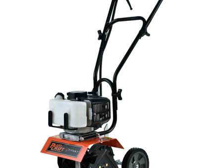 PLANTCRAFT 52CC Petrol Garden Cultivator Tiller 10in Handheld Rototiller 2-Stroke, Titan 7 Online now