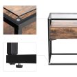 VASAGLE Side Table Tempered Glass End Table with Drawer and Shelf Rustic Brown and Black Discount