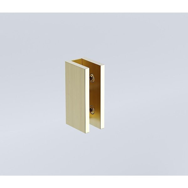 120cm Wall to Wall Frameless Shower Screen with Gold Brackets and SS Hinges, Square Double Pull Handle Supply