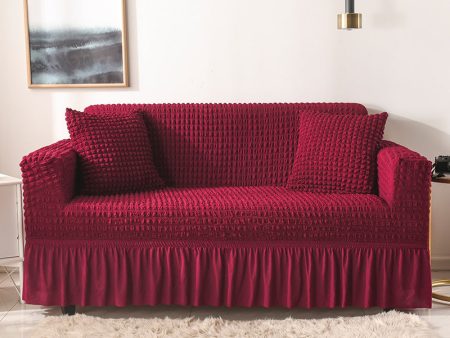 Elastic sofa cover wine red (190-230cm) on Sale