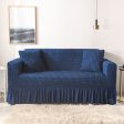 Elastic sofa cover blue (235-300cm) Discount