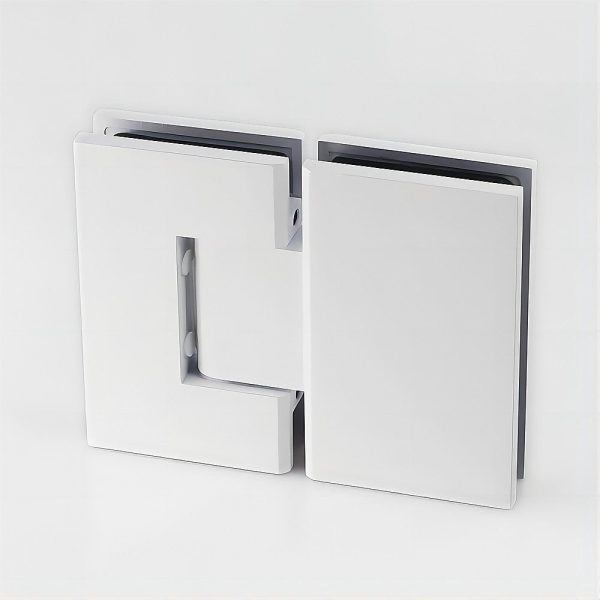 90cm Wall to Wall Frameless Shower Screen with White Channel and SS Hinges , Square Knob Handle For Sale