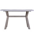 Stony 130cm Hall Entrance Console Table with Concrete Top - White Supply