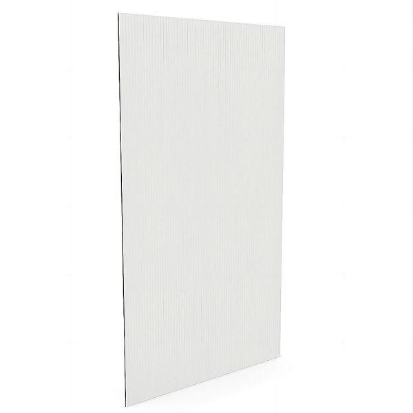 90cm Reeded Single Shower Glass Screen with White Wall & Floor U Brackets Online Hot Sale