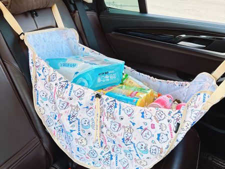 White Car Back Seat Organizer Hammock - Portable Storage Solution For Sale