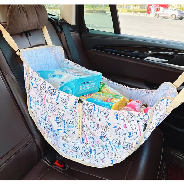 White Car Back Seat Organizer Hammock - Portable Storage Solution For Sale