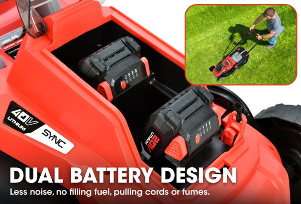 BAUMR-AG 40V Electric Cordless Lawn Mower Kit Battery Powered w  2x 2.0Ah Lithium Batteries on Sale