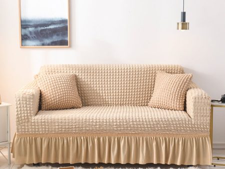 Elastic sofa cover-beige (235-300cm) For Sale