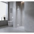 120cm Wall to Wall Frameless Shower Screen with Chrome Channel and SS Hinges , Round Handle on Sale